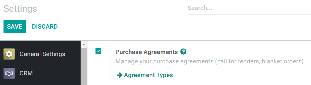 Enable purchase agreements in PerfectWORK Purchase