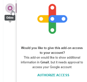 The Authorize Access button in the right sidebar of the PerfectWORK plugin panel.