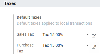 Define which taxes to use by default on PerfectWORK