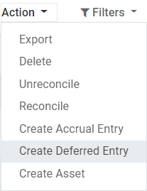 Create Deferred Entry from a journal item in PerfectWORK Accounting
