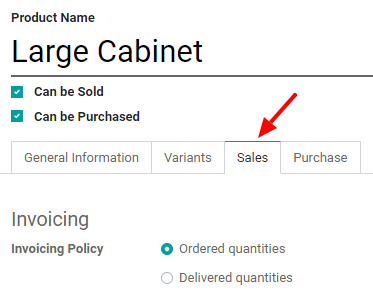 How to change your invoicing policy on a product form on PerfectWORK Sales?