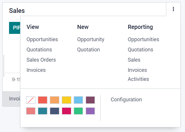 Click the Three Dot Menu in PerfectWORK CRM dashboard to view documents and create opportunities.