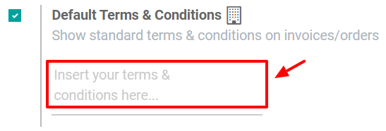 Default Terms & Conditions on quotation on PerfectWORK Sales