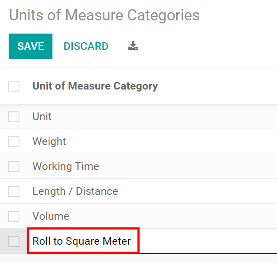 Create a new units of measure category in PerfectWORK Purchase